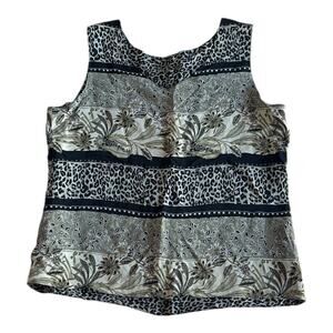 Vintage Tank Top Size Large Reversible Retro Floral Animal Print 90s Summer